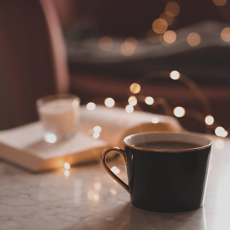 Cup of coffee on table