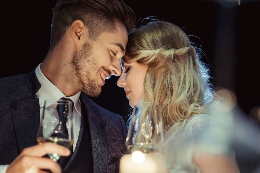 The-bride-and-groom-kiss