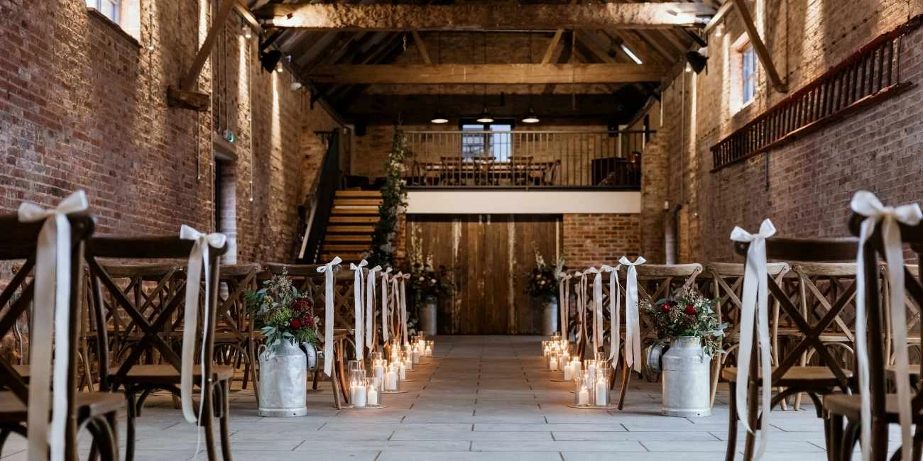 Main Ceremony hall with candles and flowers