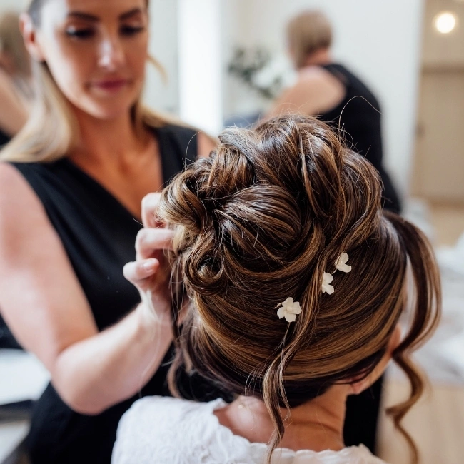 Hair Dresser Bride with a Hairdresser