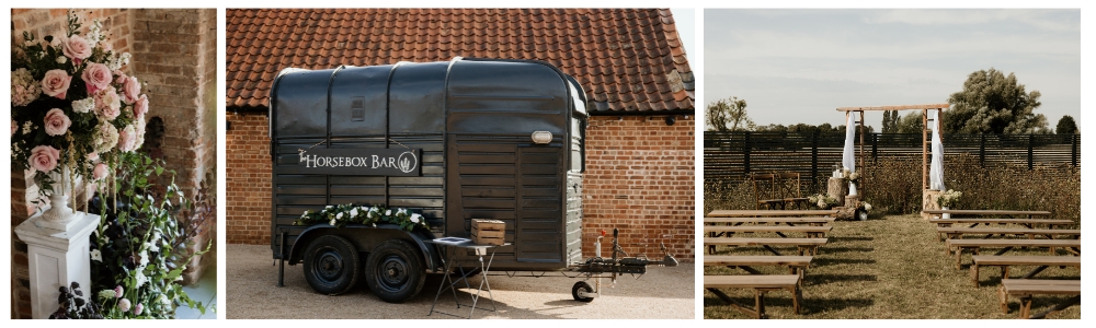 11 Flowers, the horsebox bar and the outside ceremony space