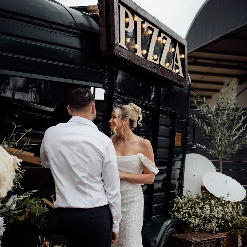 Bride and Groom in the courtyard