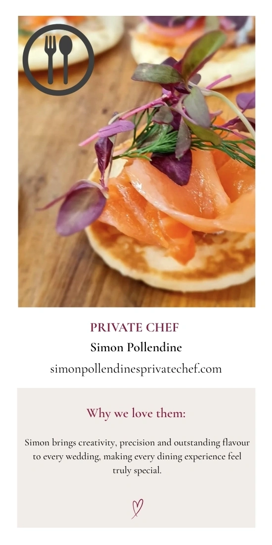 cold salmon dish prepared by Simon Pollendine and a text of why Thetford Farm Estate love them