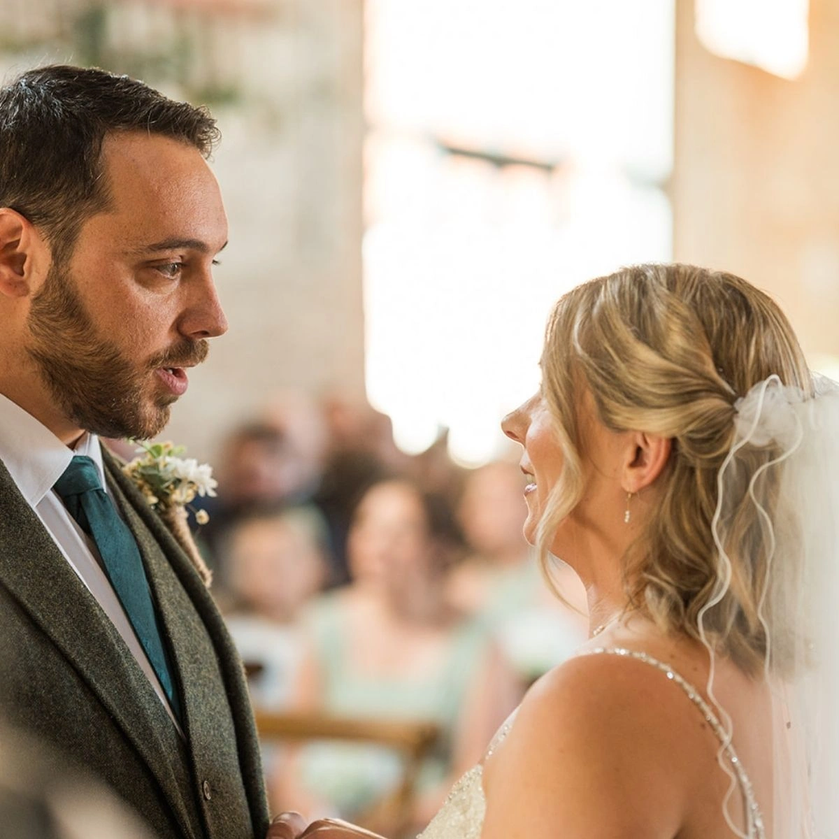 Bride and groom at their Ceremony